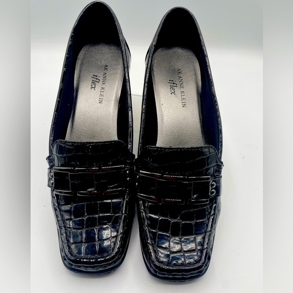 Ak Anne Klein Shoes - Ak Anne Klein Aklonna Vintage iflex, black croc print loafer, size 7.5